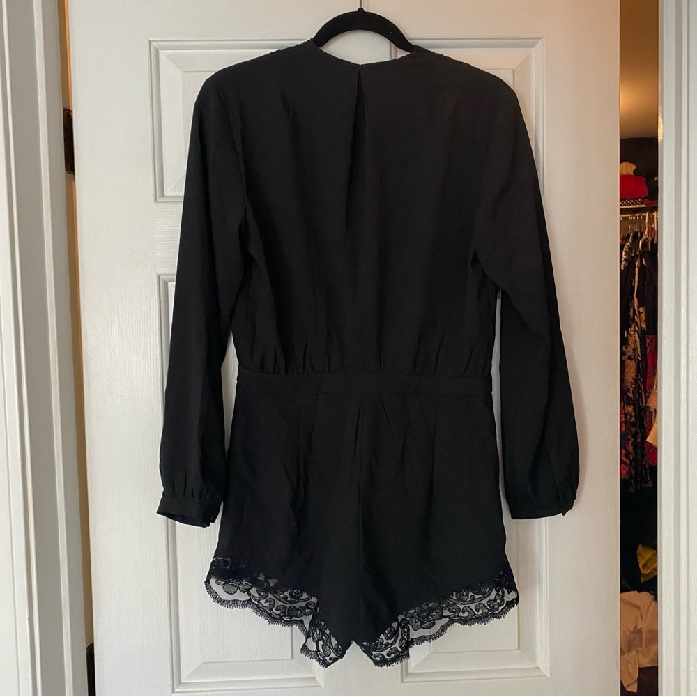 Black Kittenish long sleeve romper - Picture 5 of 8